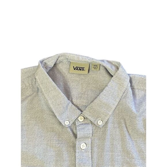 Vans Men's 2XL Gray Short Sleeve Button-Up Shirt Casual Collared - Picture 2 of 4